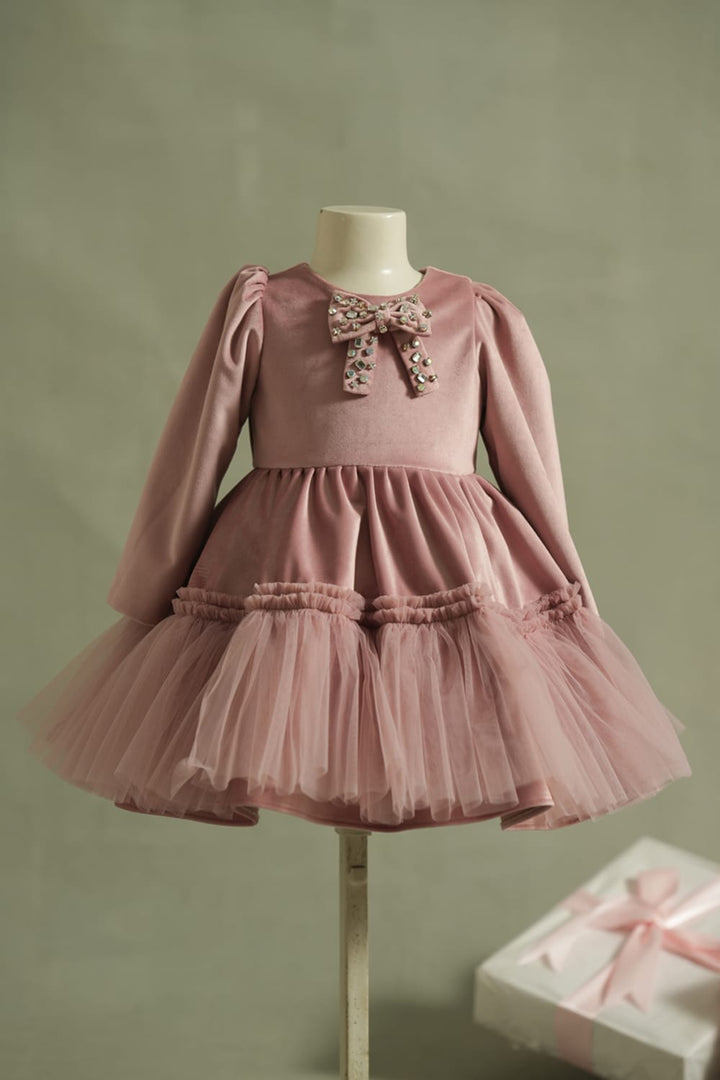 The Sugar Plum Velvet Dress – Pink Designer Dress for Girls | PNK – Isha Arora India