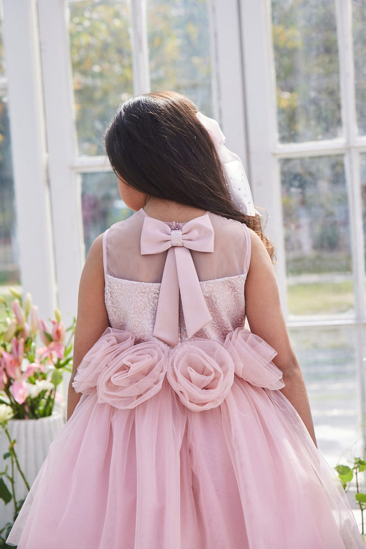 Vintage Rose Pink Dress – Pink Designer Dress for Girls | PNK – Isha Arora India