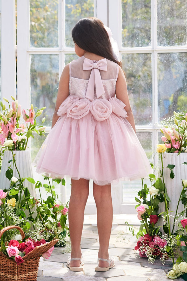 Vintage Rose Pink Dress – Pink Designer Dress for Girls | PNK – Isha Arora India