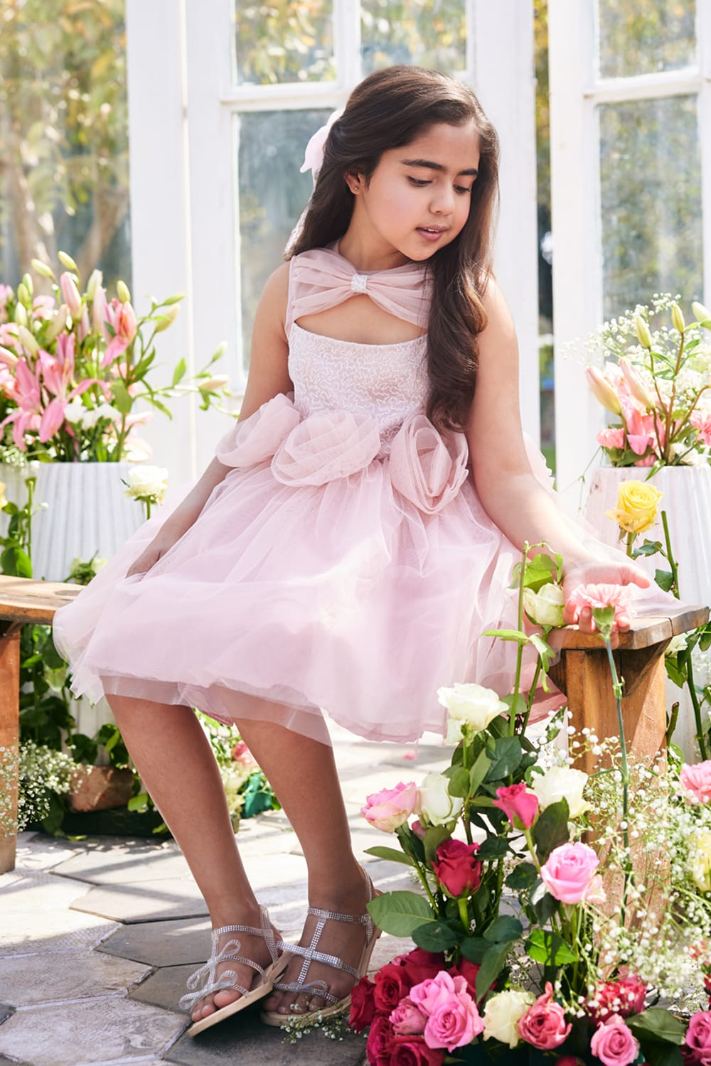 Vintage Rose Pink Dress – Pink Designer Dress for Girls | PNK – Isha Arora India