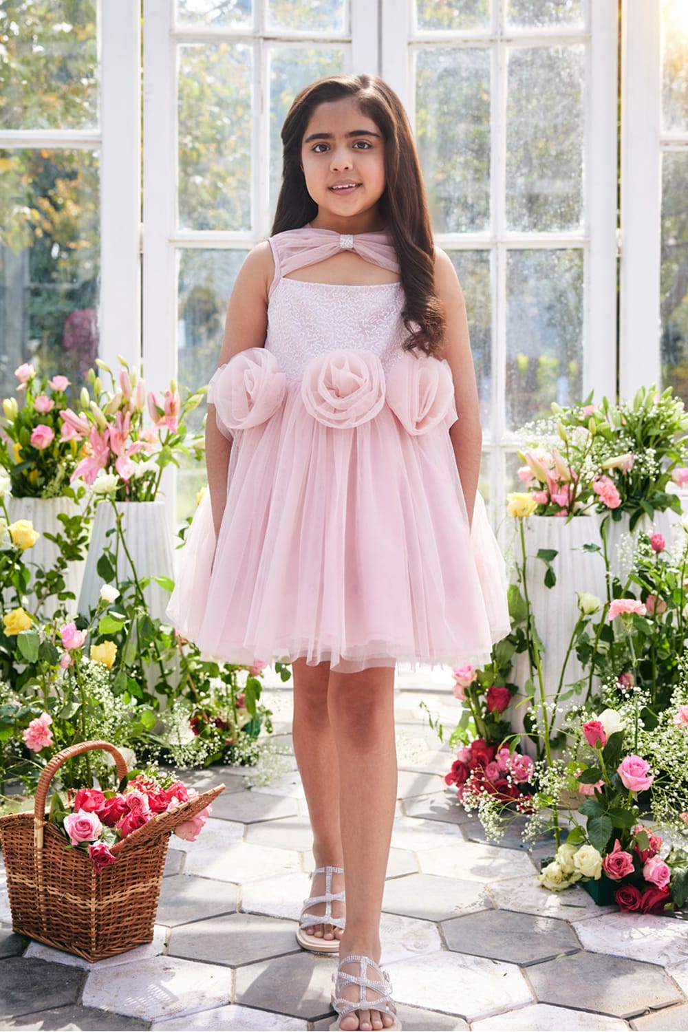 Vintage Rose Pink Dress – Pink Designer Dress for Girls | PNK – Isha Arora India
