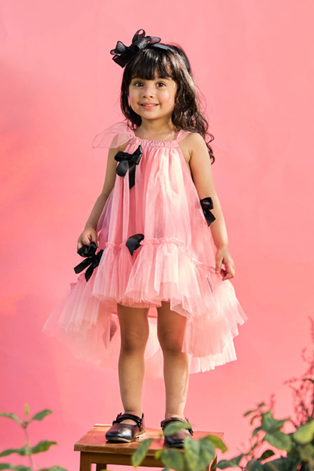 Wrap Me Up In Bows Pink Dress – Pink Designer Dress for Girls | PNK – Isha Arora India