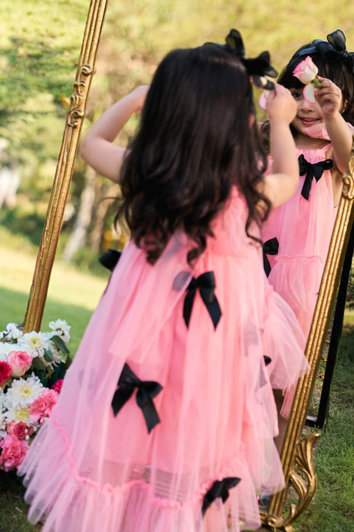 Wrap Me Up In Bows Pink Dress – Pink Designer Dress for Girls | PNK – Isha Arora India
