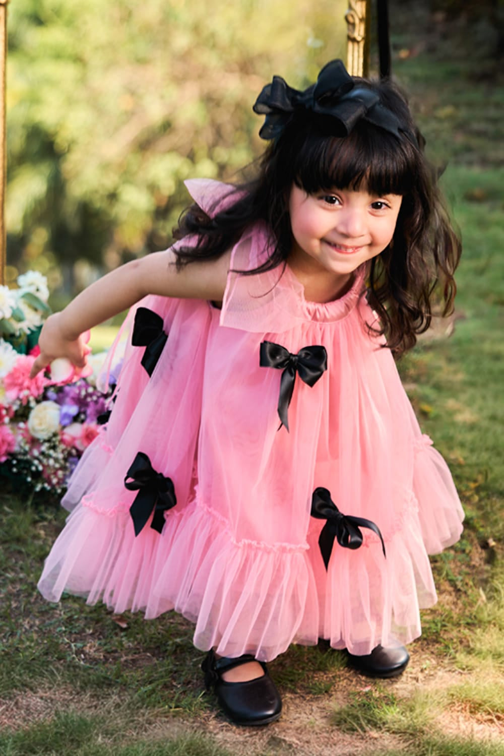 Wrap Me Up In Bows Pink Dress – Pink Designer Dress for Girls | PNK – Isha Arora India