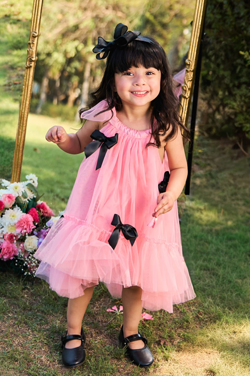 Wrap Me Up In Bows Pink Dress – Pink Designer Dress for Girls | PNK – Isha Arora India