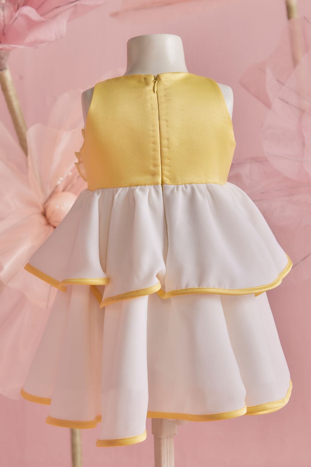 Yellow Rose Dress – Yellow Designer Dress for Girls | PNK – Isha Arora India