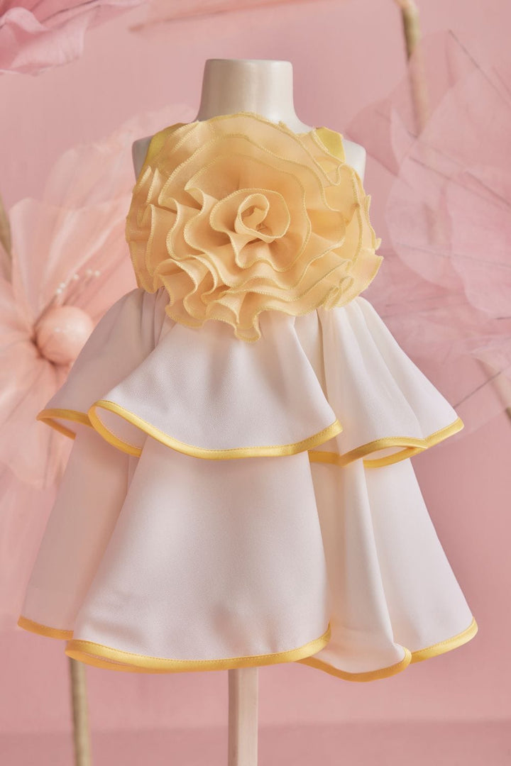 Yellow Rose Dress – Yellow Designer Dress for Girls | PNK – Isha Arora India