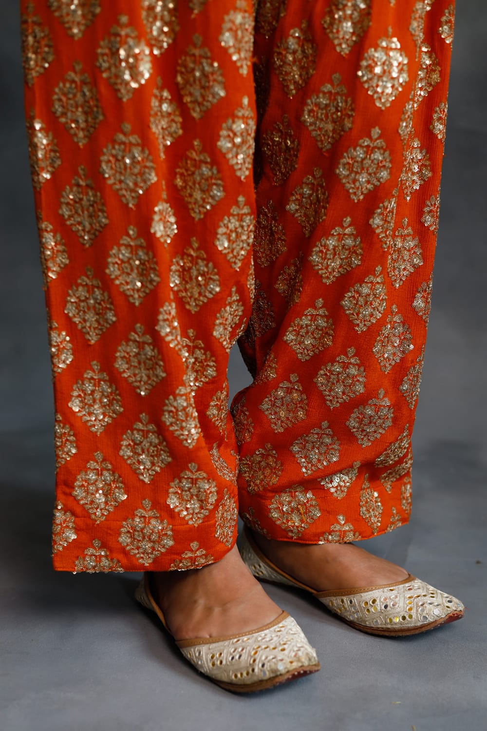 Firozi Kurta & Orange Farshi Salwar Set – Orange Kids Kurta Set | PNK – Isha Arora India