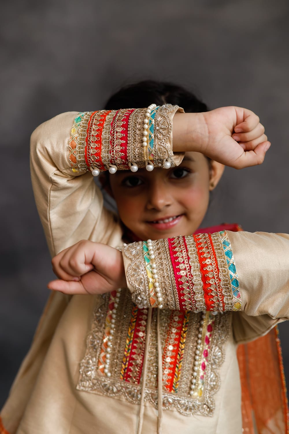Rangeen Kurta 3-Piece Set – Pink Kids Kurta Set | PNK – Isha Arora India