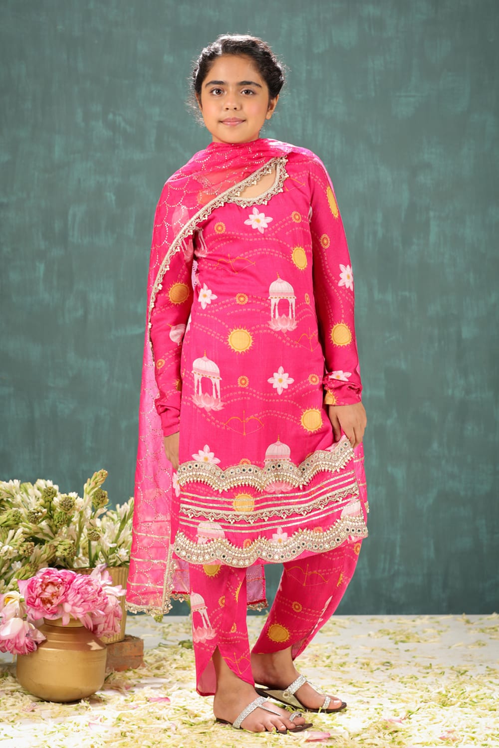 Shri Ram Pink Long Kurta and Dhoti Pant Set – Pink Kids Kurta Set | PNK – Isha Arora India