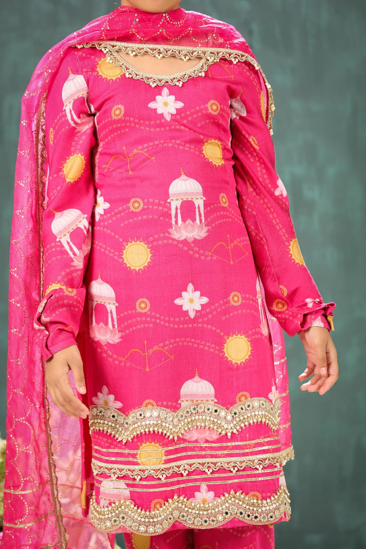Shri Ram Pink Long Kurta and Dhoti Pant Set – Pink Kids Kurta Set | PNK – Isha Arora India