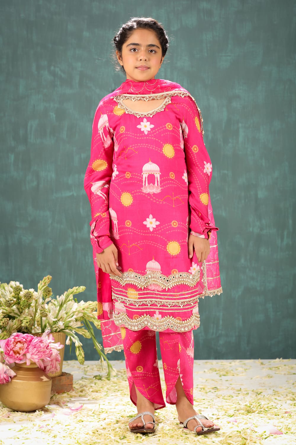 Shri Ram Pink Long Kurta and Dhoti Pant Set – Pink Kids Kurta Set | PNK – Isha Arora India