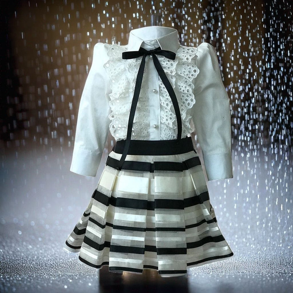 White Shirt And Skirt Set – White Top & Skirt Set for Girls | PNK – Isha Arora India