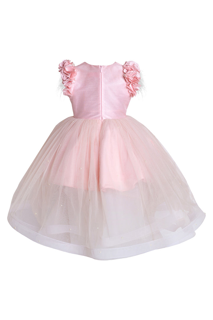Soft Pink Dupion High Low Dress