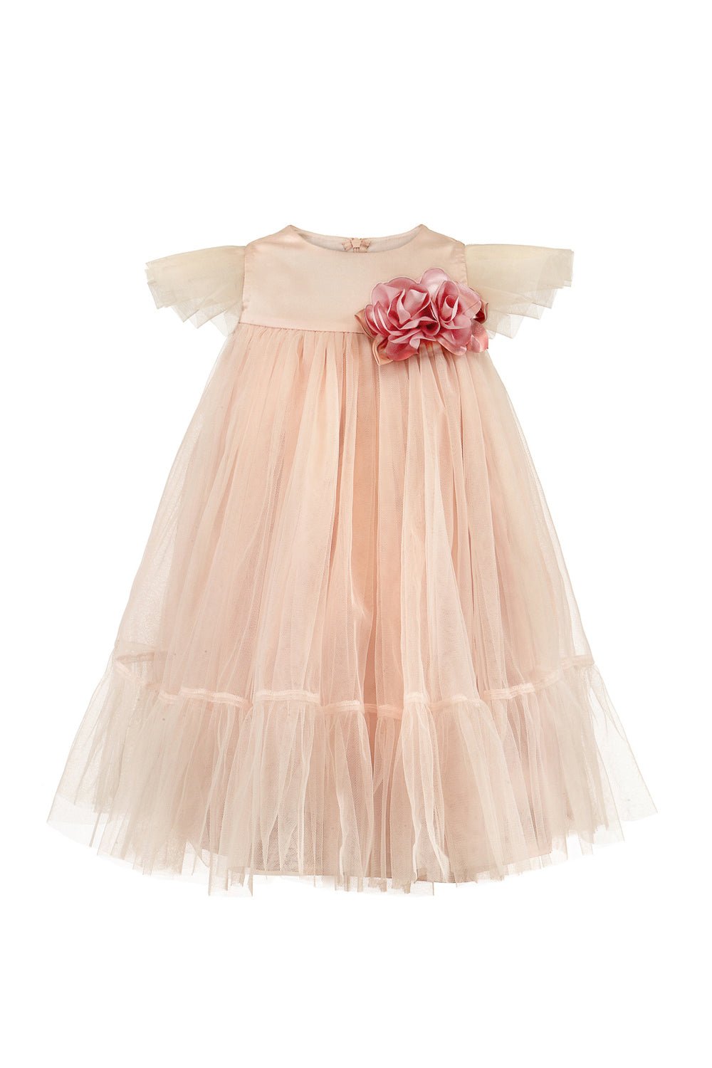 Soft Pink Net Overlay Dress