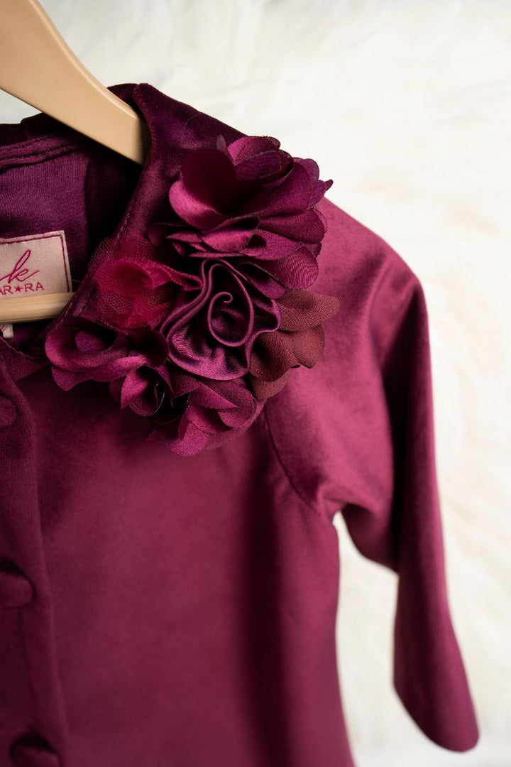 Baby Elizabeth Overcoat' – Red Kids Winter Coat | PNK – Isha Arora India