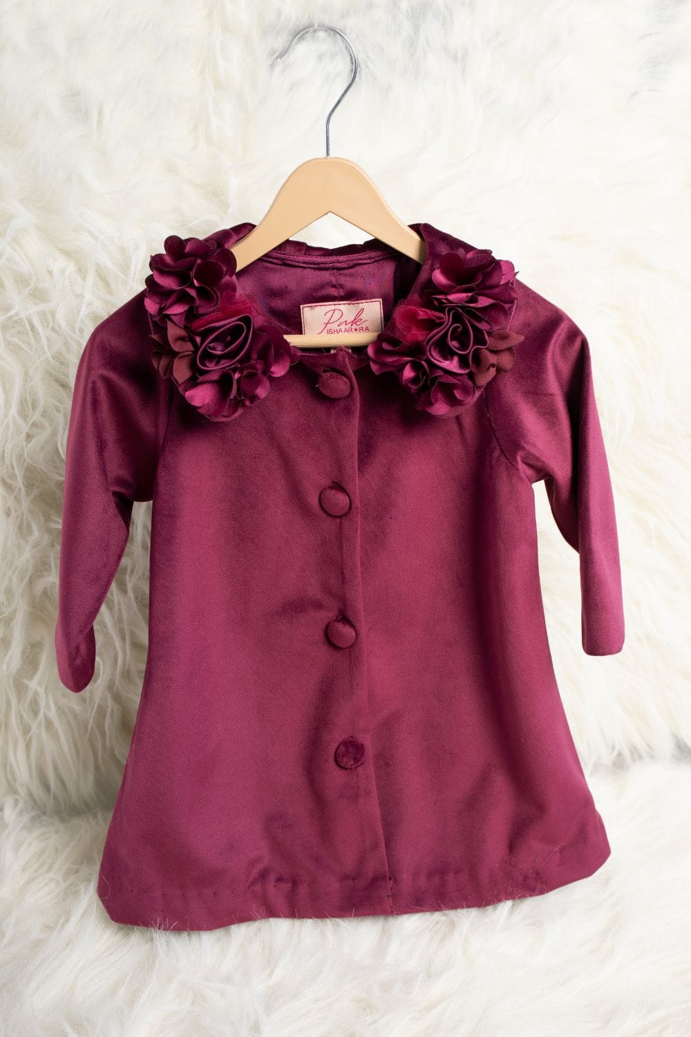 Baby Elizabeth Overcoat' – Red Kids Winter Coat | PNK – Isha Arora India