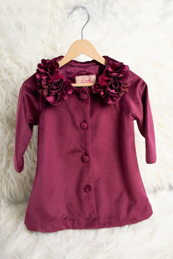 Baby Elizabeth Overcoat' – Red Kids Winter Coat | PNK – Isha Arora India