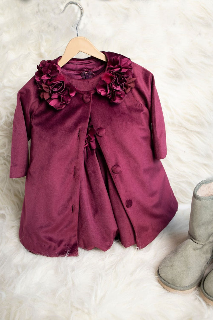 Baby Elizabeth Overcoat' – Red Kids Winter Coat | PNK – Isha Arora India
