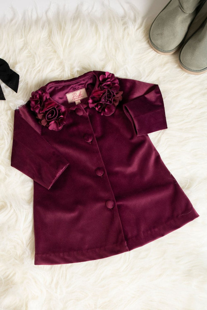 Baby Elizabeth Overcoat' – Red Kids Winter Coat | PNK – Isha Arora India