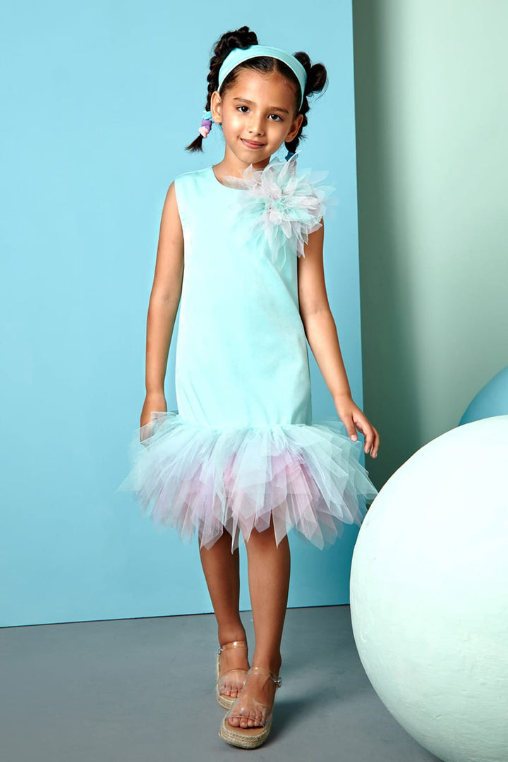 Aquilina Dress – Blue Designer Dress for Girls | PNK – Isha Arora India