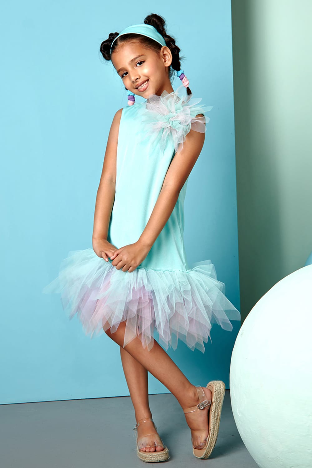 Aquilina Dress – Blue Designer Dress for Girls | PNK – Isha Arora India