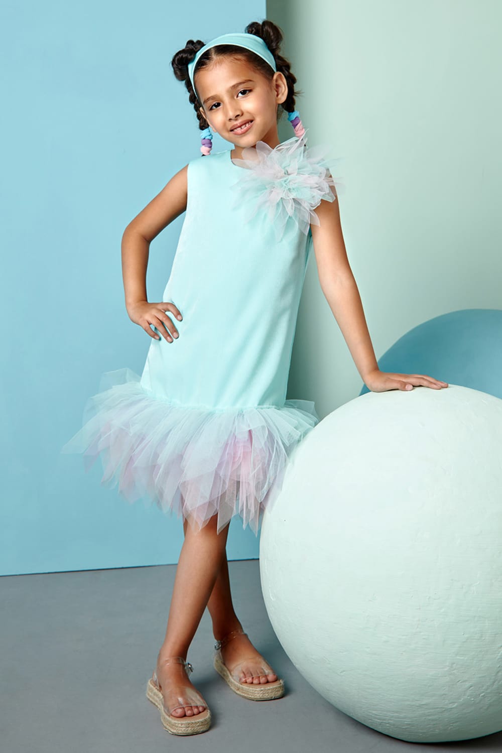 Aquilina Dress – Blue Designer Dress for Girls | PNK – Isha Arora India