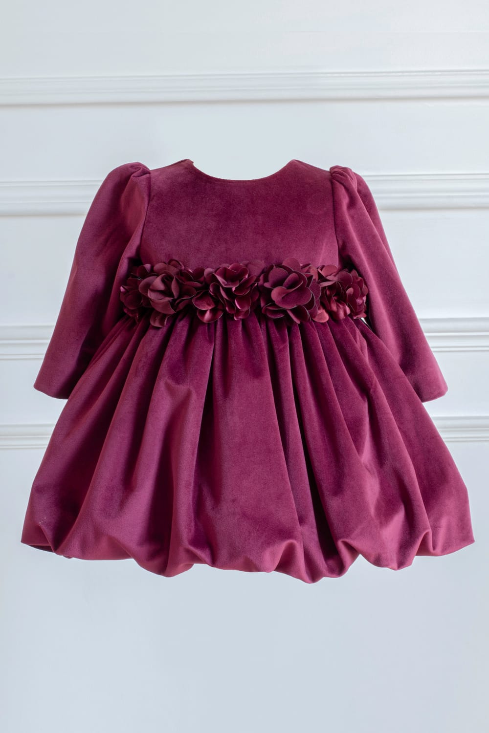Baby Elizabeth Dress – Maroon Designer Dress for Girls | PNK – Isha Arora India