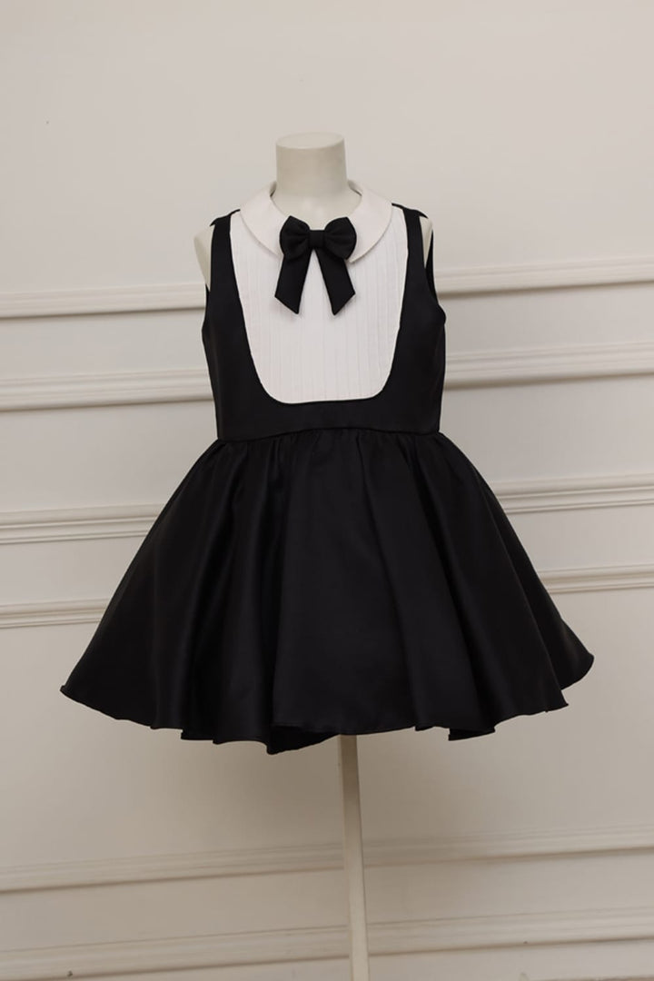 Black & White Classic Dress – Black Designer Dress for Girls | PNK – Isha Arora India