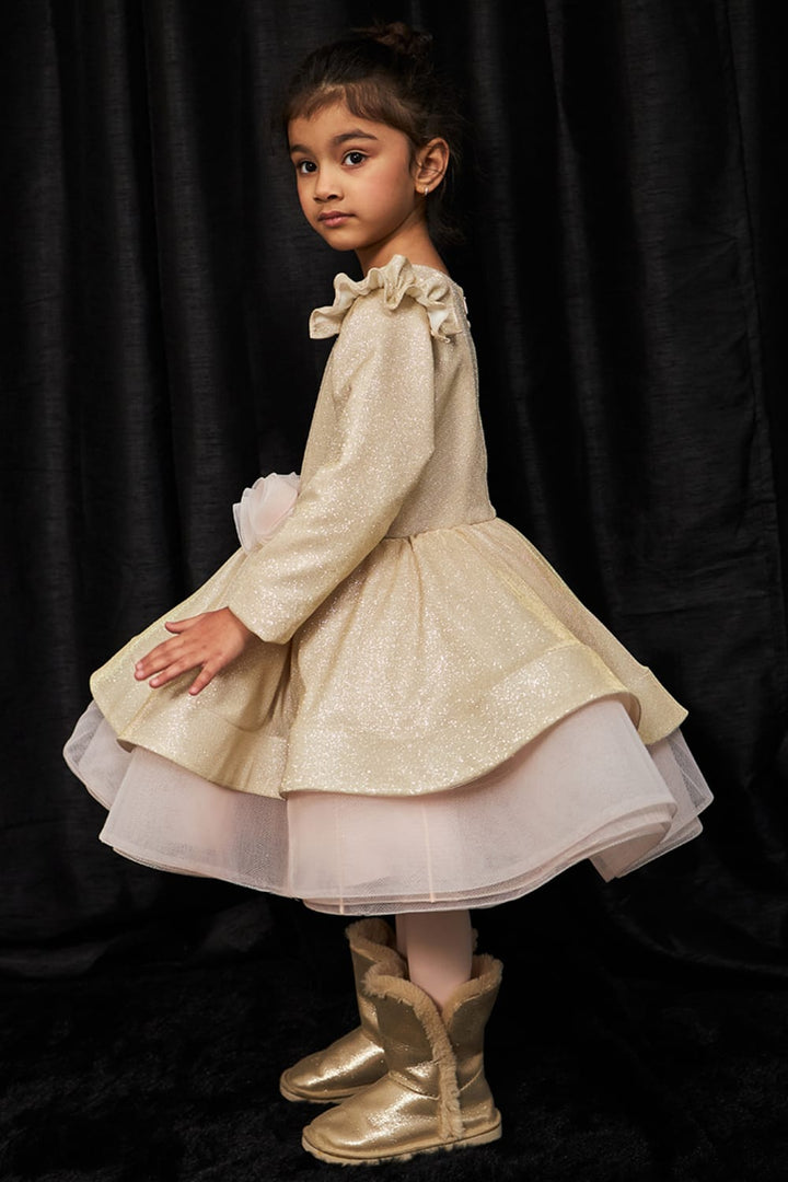Bling Ballerina - Gold – Gold Designer Dress for Girls | PNK – Isha Arora India