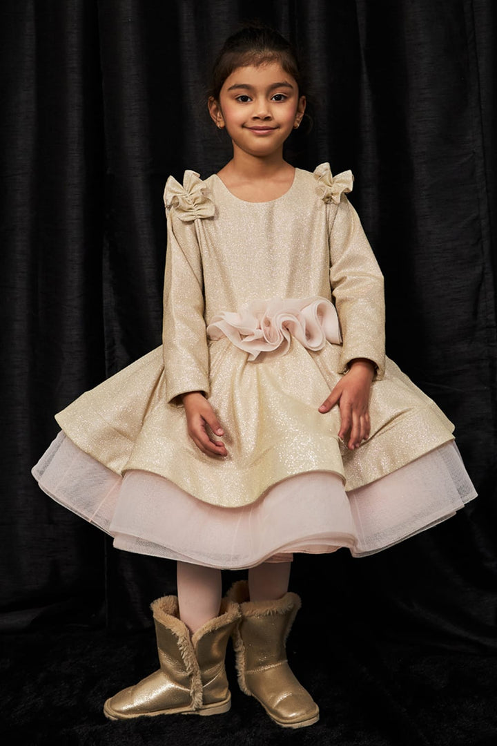 Bling Ballerina - Gold – Gold Designer Dress for Girls | PNK – Isha Arora India
