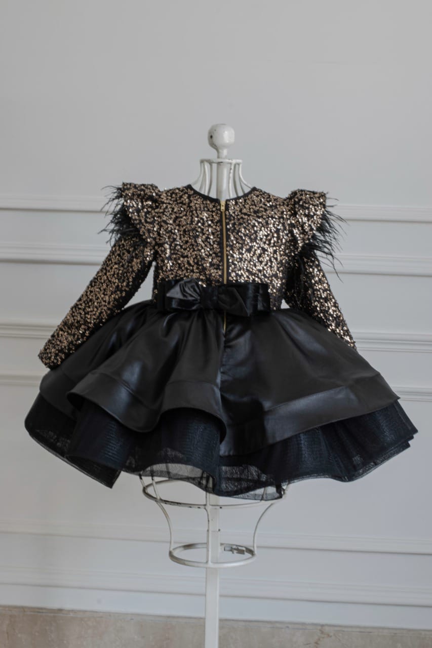 Blingalicious Dress – Black Designer Dress for Girls | PNK – Isha Arora India