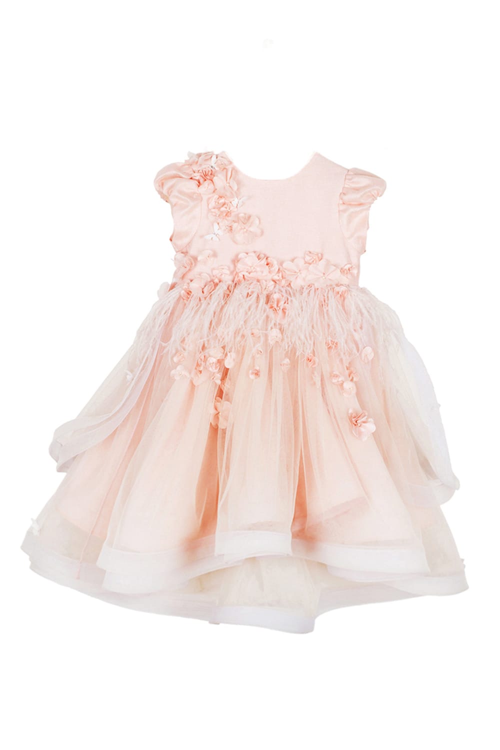 Blush Pink Dupion Bodice High Low Birthday Gown – Pink Designer Dress for Girls | PNK – Isha Arora India