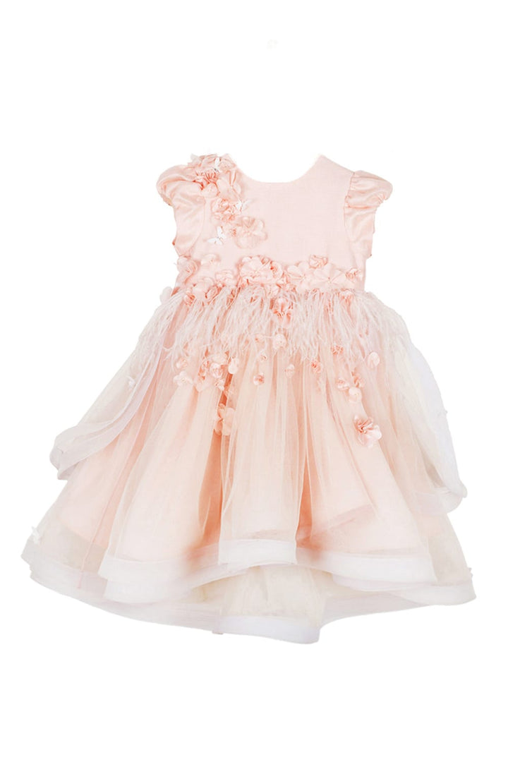 Blush Pink Dupion Bodice High Low Birthday Gown – Pink Designer Dress for Girls | PNK – Isha Arora India
