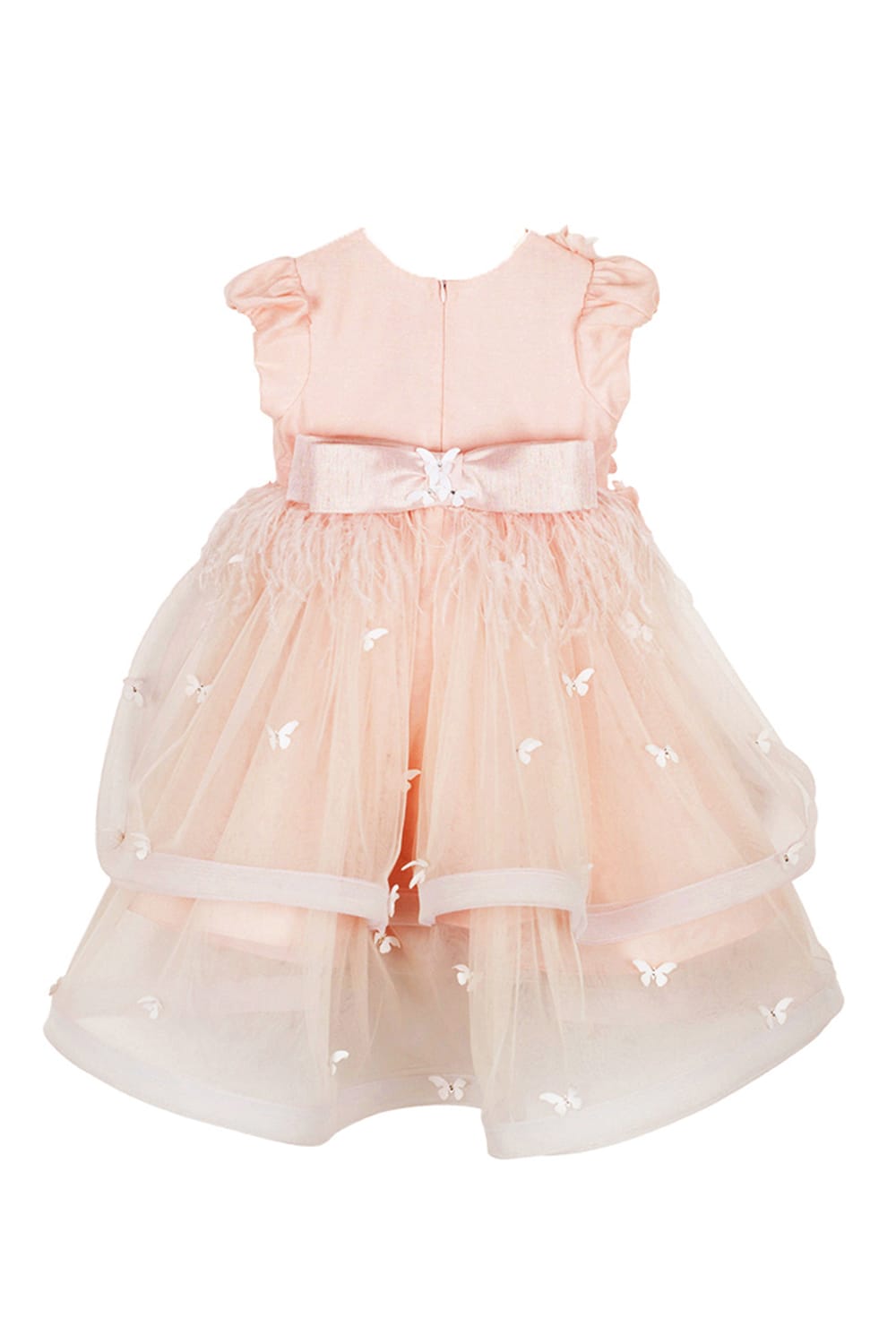 Blush Pink Dupion Bodice High Low Birthday Gown – Pink Designer Dress for Girls | PNK – Isha Arora India