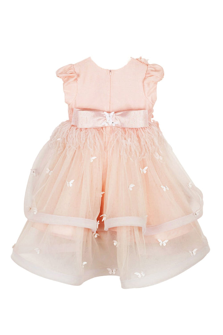 Blush Pink Dupion Bodice High Low Birthday Gown – Pink Designer Dress for Girls | PNK – Isha Arora India