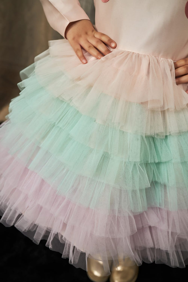 Blushed Unicorn Birthday Dress – Pink Designer Dress for Girls | PNK – Isha Arora India