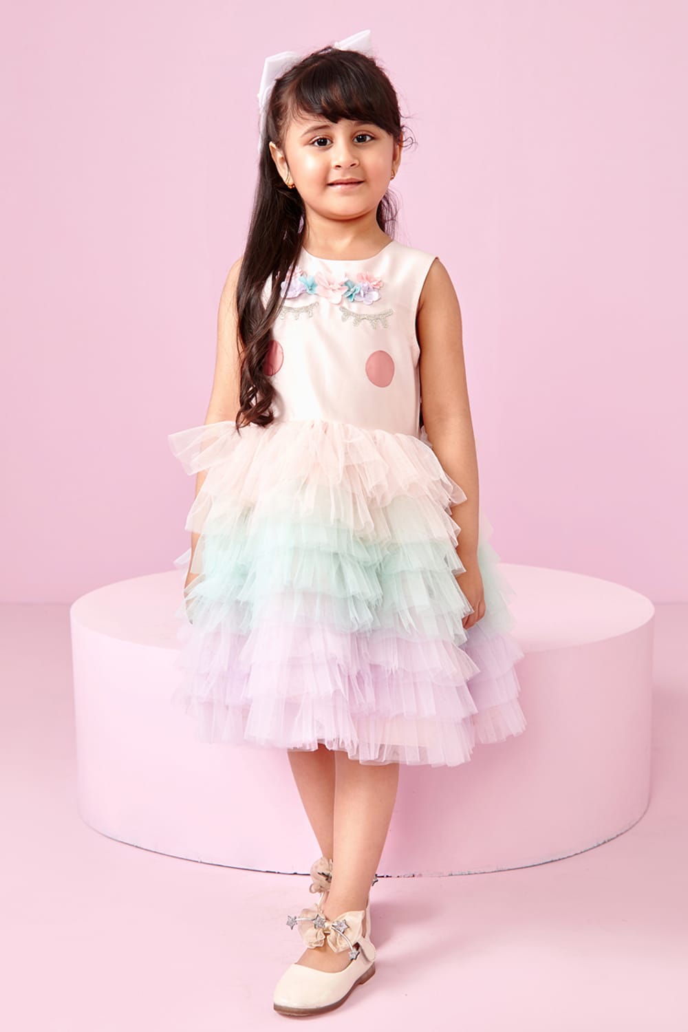 Blushed Unicorn Summer Dress – Pink Designer Dress for Girls | PNK – Isha Arora India