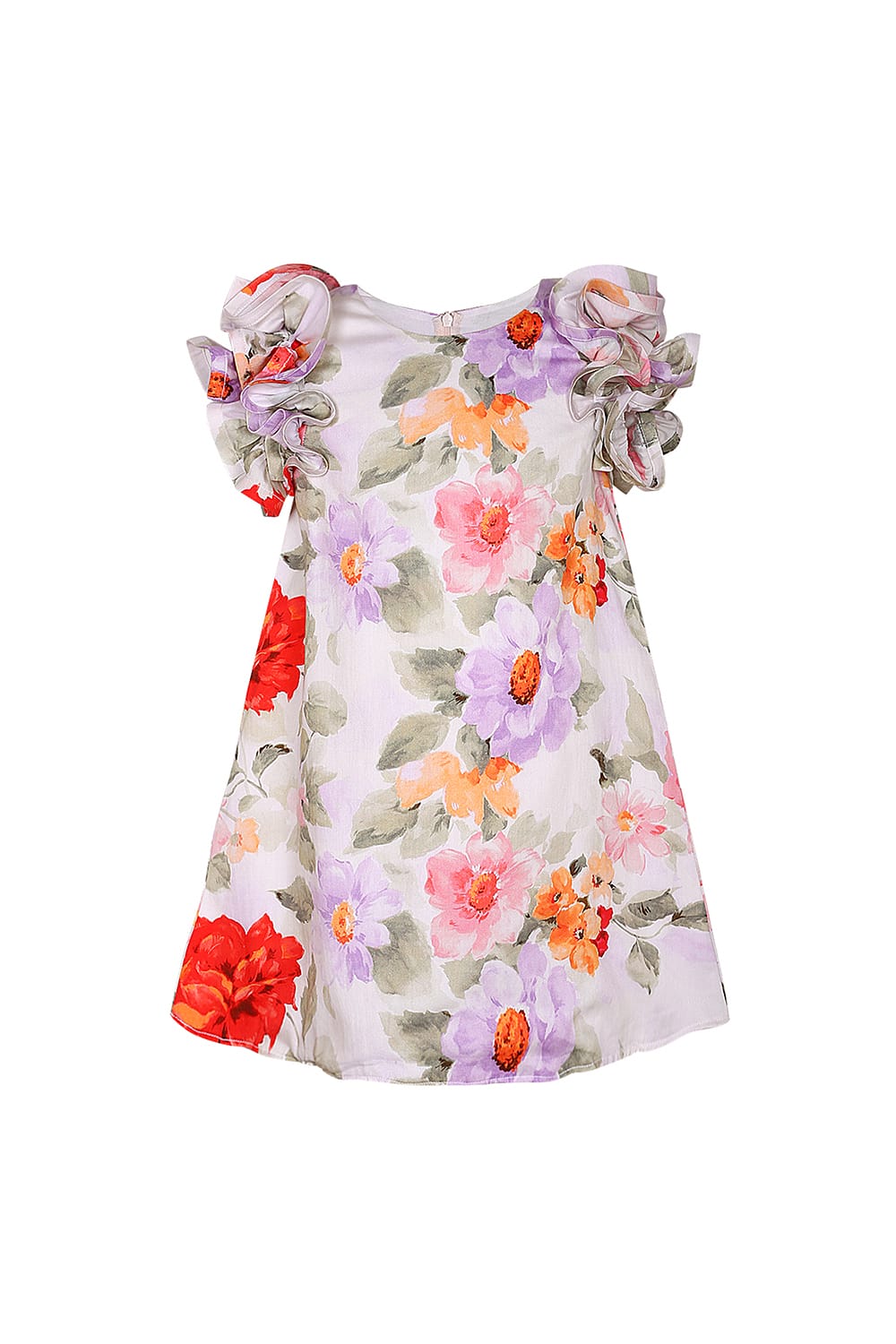 Bright Floral Dress – Multicolour Designer Dress for Girls | PNK – Isha Arora India