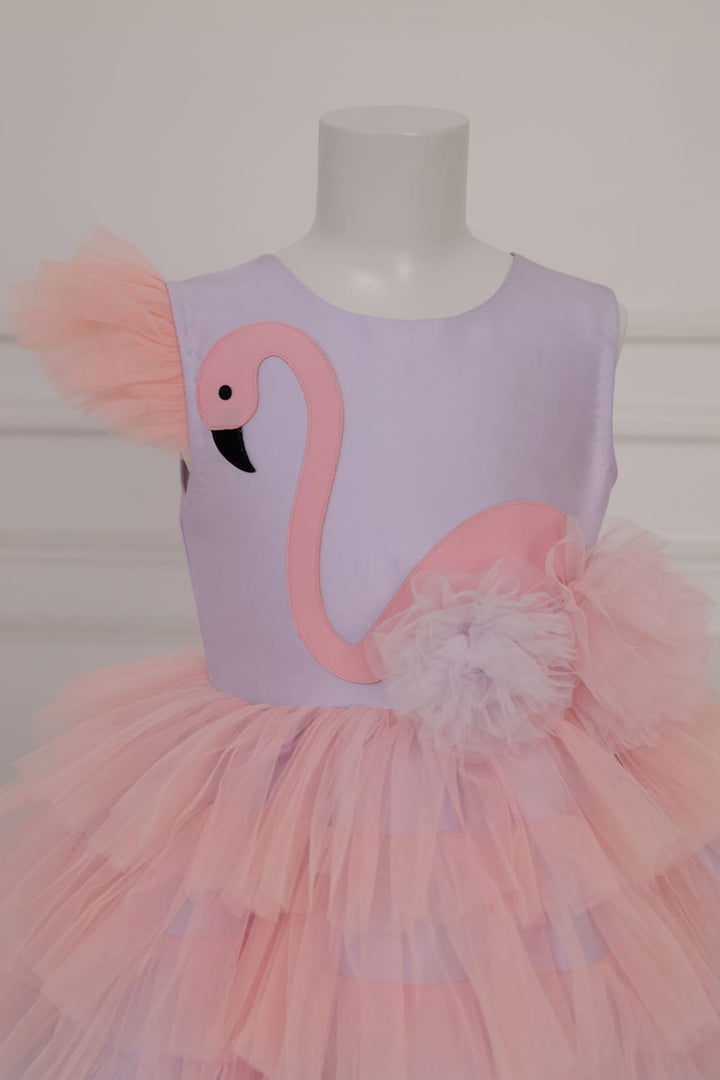 Candy Flamingo Birthday Dress – Purple Designer Dress for Girls | PNK – Isha Arora India