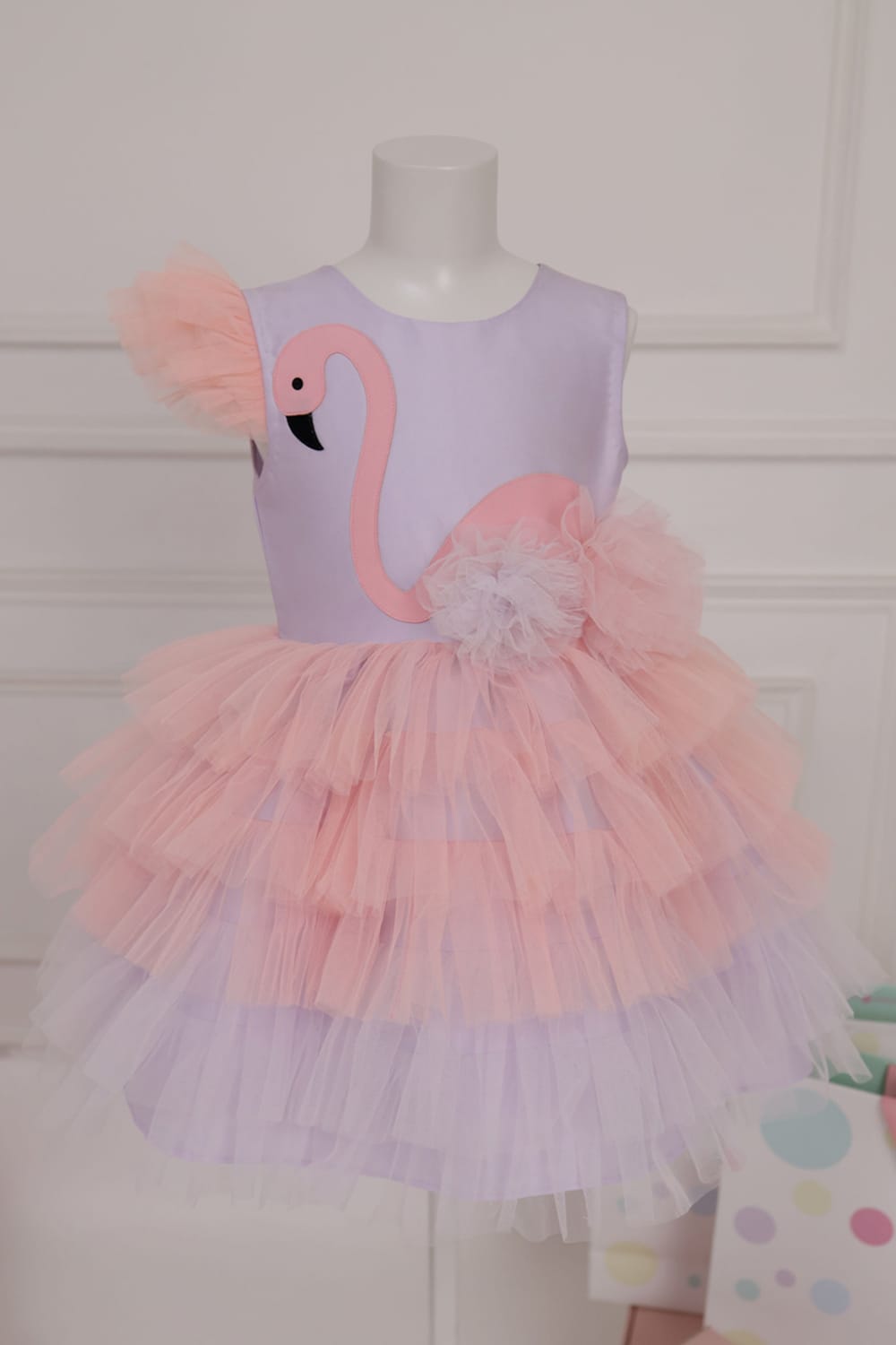Candy Flamingo Birthday Dress – Purple Designer Dress for Girls | PNK – Isha Arora India