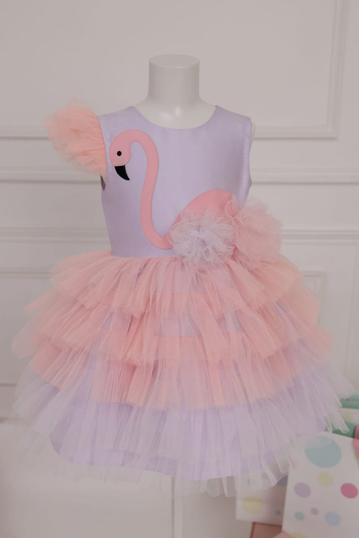Candy Flamingo Birthday Dress – Purple Designer Dress for Girls | PNK – Isha Arora India