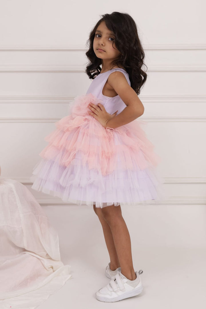 Candy Flamingo Birthday Dress – Purple Designer Dress for Girls | PNK – Isha Arora India