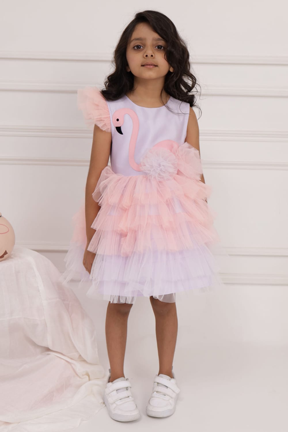 Candy Flamingo Birthday Dress – Purple Designer Dress for Girls | PNK – Isha Arora India