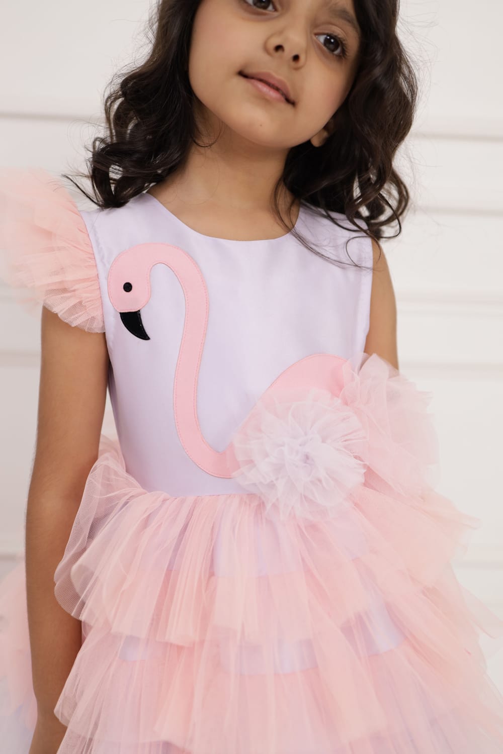 Candy Flamingo Birthday Dress – Purple Designer Dress for Girls | PNK – Isha Arora India