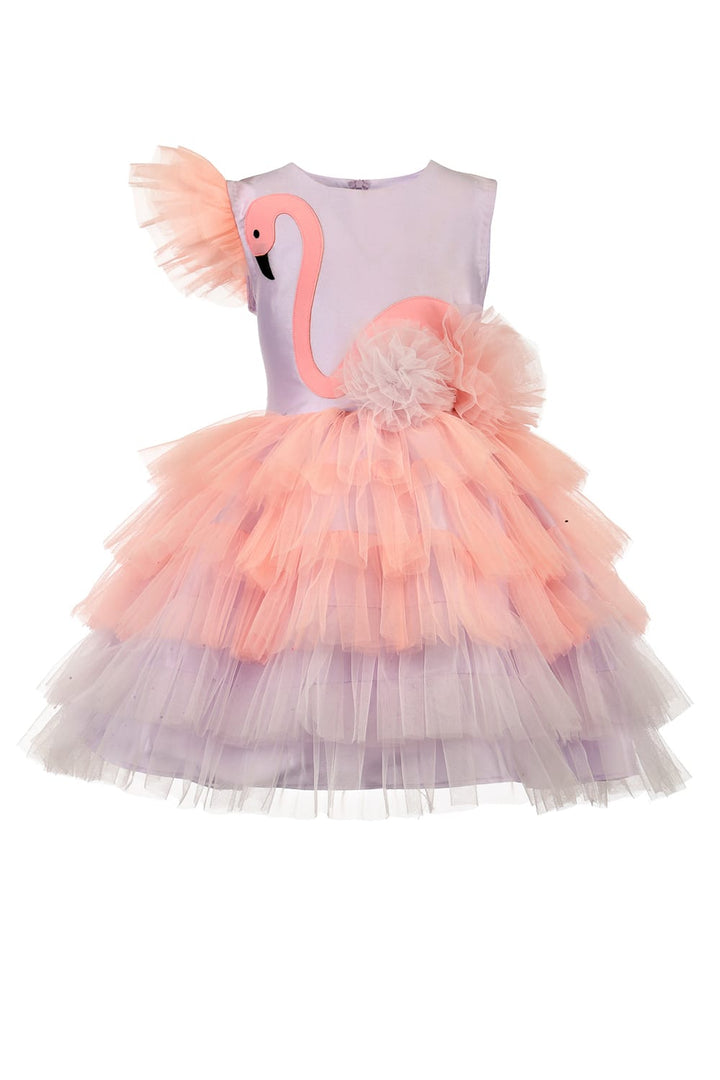 Candy Flamingo Birthday Dress – Purple Designer Dress for Girls | PNK – Isha Arora India