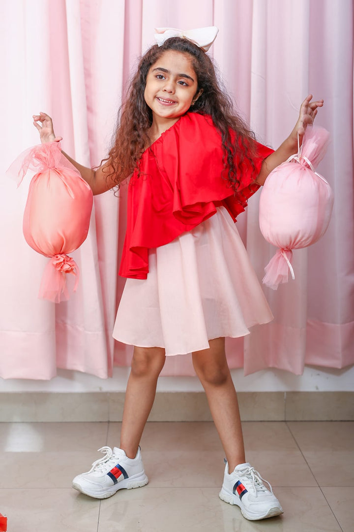 Candylicious Red-Pink Dress – Red Designer Dress for Girls | PNK – Isha Arora India