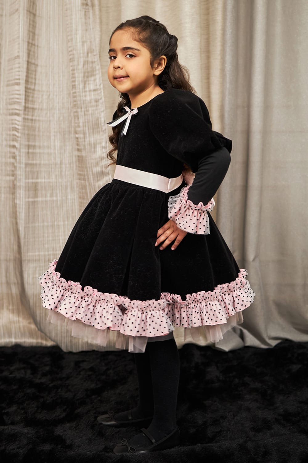 Doll Face – Black Designer Dress for Girls | PNK – Isha Arora India