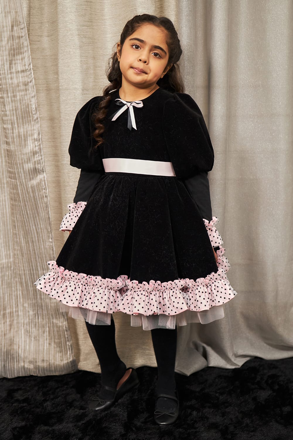 Doll Face – Black Designer Dress for Girls | PNK – Isha Arora India