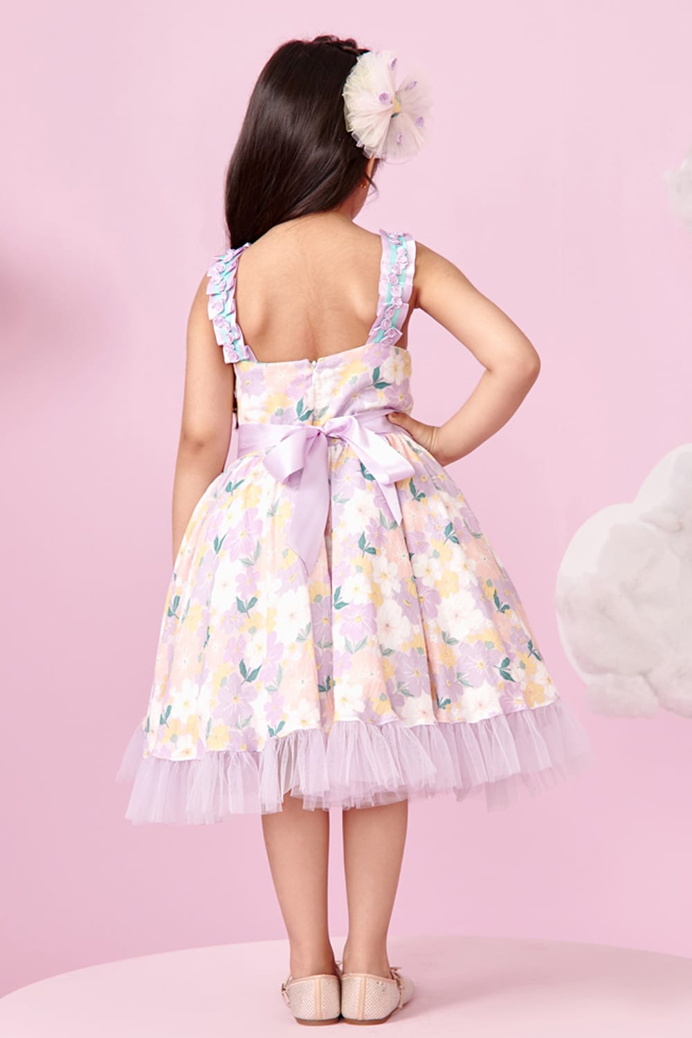 Floral Print Halter Neck Dress – Pink Designer Dress for Girls | PNK – Isha Arora India